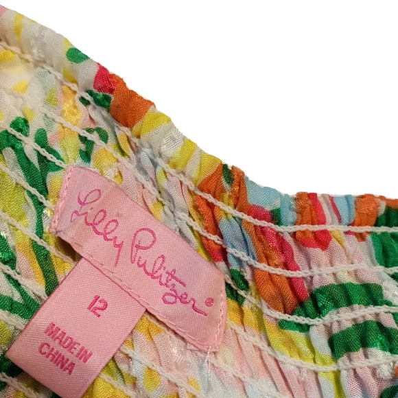 LILLY PULITZER Mariposa Peggy Dress Size 12 Ruffle - Picture 8 of 12